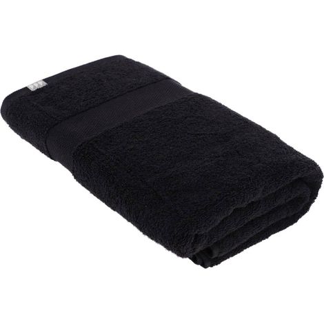 Serviette de bain 90x150 cm 100% coton - noir - Tendance (1/3)