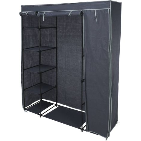 WELLHOME Meuble de rangement de camping avec étagères grises 141x45x167cm (1/3)