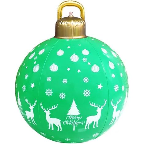 Boule De Noël Gonflable - Led Intégrées - Imperméable - Pour Extérieur Et Intérieur - Diamètre 60 Cm - 1 Pièce