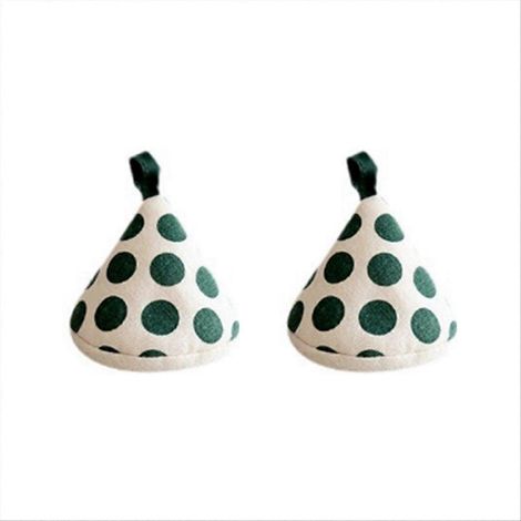 Gants isolants anti-brûlure verts pour poignées de casseroles triangulaires (1/5)