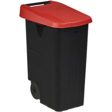 Poubelle de tri mobile Movatri - 85l - noir / rouge (1/3)
