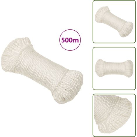 Corde de travail Blanc 6 mm 500 m polypropylène - Corde De Travail - Corde En Polypropylène - Corde Blanche - Corde Épaisse - Corde Résistante (1/5)