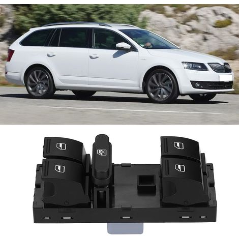 Interrupteur Maître Électrique Vitre pour Skoda Fabia Octavia SuperB - 1Z0 959 858B (Noir, ABS) (1/5)