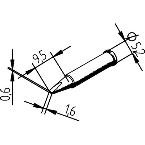 Ersa 102 CD LF 16 Panne de fer à souder forme de burin, droite Taille de la panne 1.6 mm Contenu 1 p (1/2)