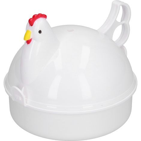 Cuiseur à œufs 4 œufs en forme de poulet, résistant à la chaleur, pour micro-ondes, cuisson d'œufs pour cuisine domestique (1/5)