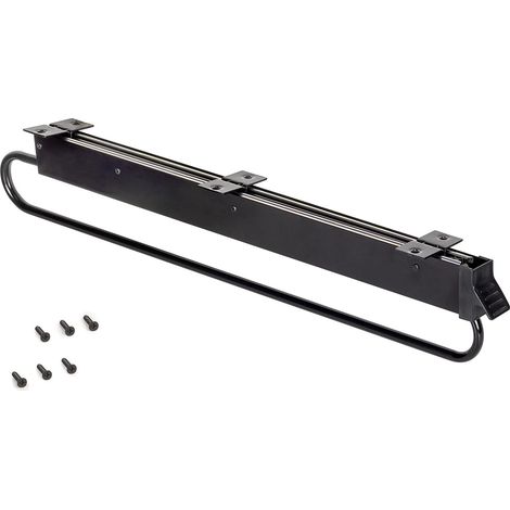 Porte-vêtements extractible pour armoire ou dressing, porte-cintres coulissant de longueur 800mm, acier et plastique, Noir (1/5)