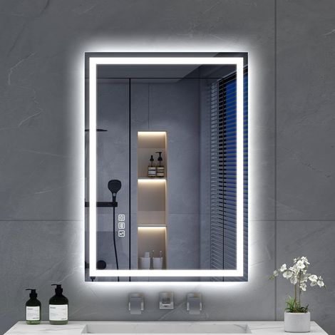 50x70cm Bluetooth-Miroir-Salle-de-Bain-avec-Eclairage,Anti-buée (1/5)