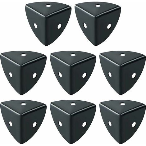 Protection Coin de Table 8 Pcs Meuble d'Angle Corniere Aluminium Noir Convient pour Protection des Meubles, Décoration, Anti-Collision et Anti-Casse, EBJ025B-8P