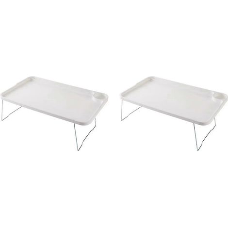 Table de chevet pour ordinateur portable (x2), table pliante portable avec porte-gobelet, idéale pour les chambres d'étudiants, plateau de chevet robuste (1/5)