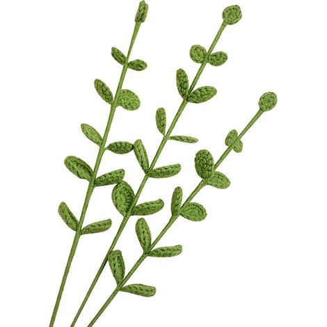 Handgestrickter Strauß künstlicher Blumen aus gehäkelter Wolle, die kleine Gänseblümchen imitieren (1/5)