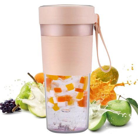Cup Mixeur Portable - 4 Lames En Acier Inoxydable 304 - 400 Ml - 40 W - 22000 Tr/Min - Pour Smoothies Et Jus - 1 Pièce (1/5)
