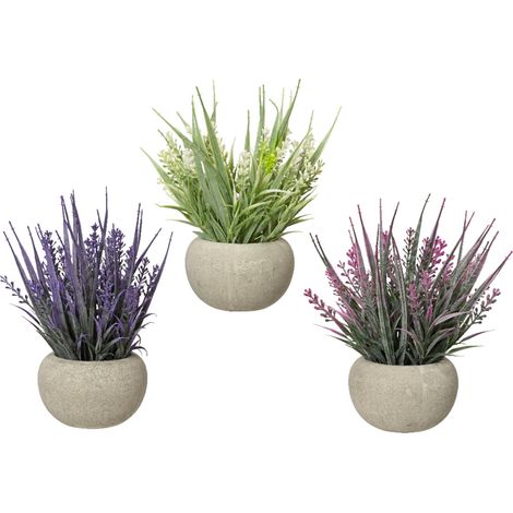 VASO BIANCO CON LAVANDA D.10XH20CM 3 MODELLI (1/4)