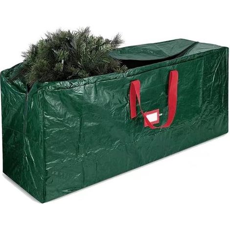 Housse de rangement pour sapin de Noël - Pour arbres jusqu'à 9 m - Imperméable - Double fermeture éclair - Protection contre humidité et moisissures - Pour décorations et guirlandes lumineuses (1/5)