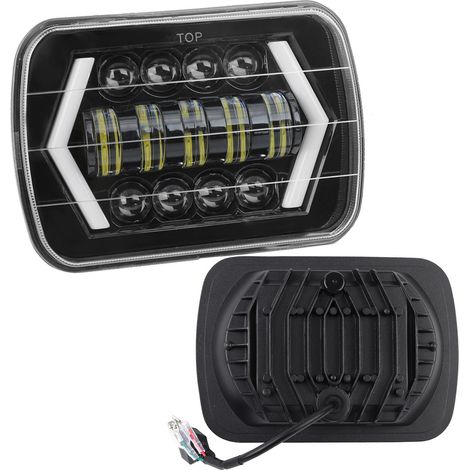 Phare LED 7 pouces 300W pour Jeep Wrangler - Boîtier aluminium étanche - Projecteur avant carré (1/5)