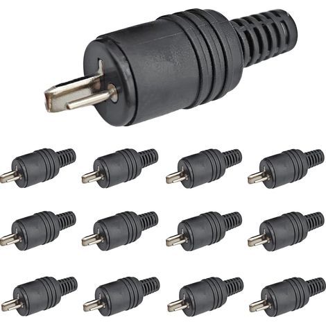 12 pcs Connecteurs DIN Haut-Parleur 2 Broches avec bornes à vis, Fiches HiFi mâle et Femelle, sans Soudure (1/5)