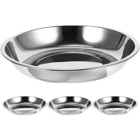 Lot de 4 bols en acier inoxydable pour chiens et chats, utilisables sur tous types d'animaux.-18.00X18.00X2.50CM (1/3)