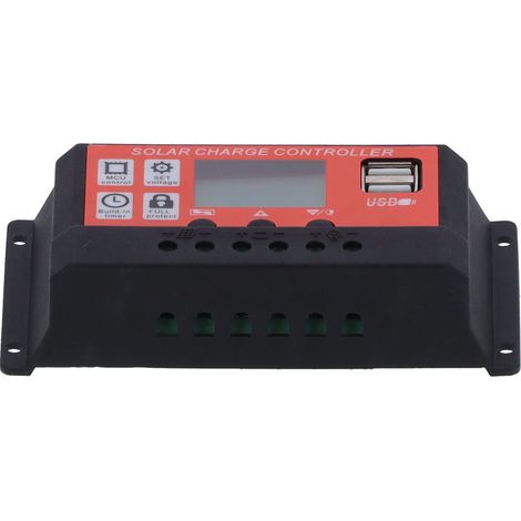 Contrôleur de panneau solaire PWM 30 A 12 V/24 V avec écran LCD intelligent et régulateur de batterie MPPT (1/5)