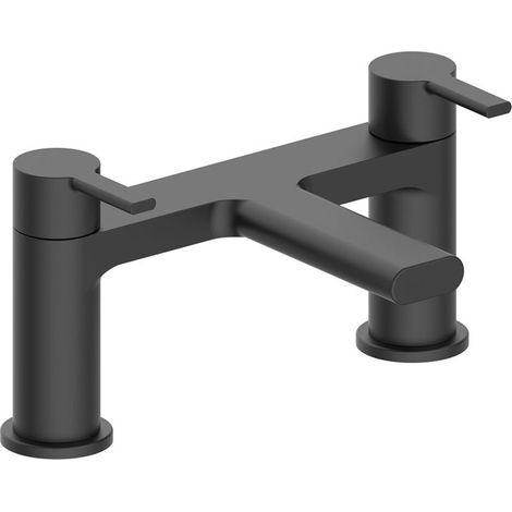 Signature Onyx Bath Filler Tap Pillar Mounted - Matt Black (1/2)