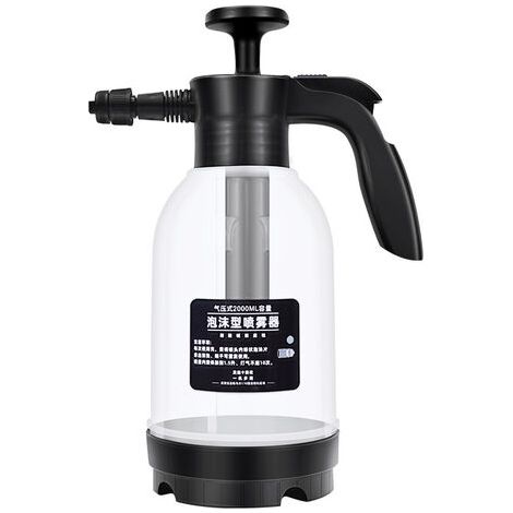 Pulverizador de espuma manual para lavado de coches, dos modos, gran área de pulverización, pulverizador de espuma a presión para jardinería doméstica, blanco y negro. (1/5)