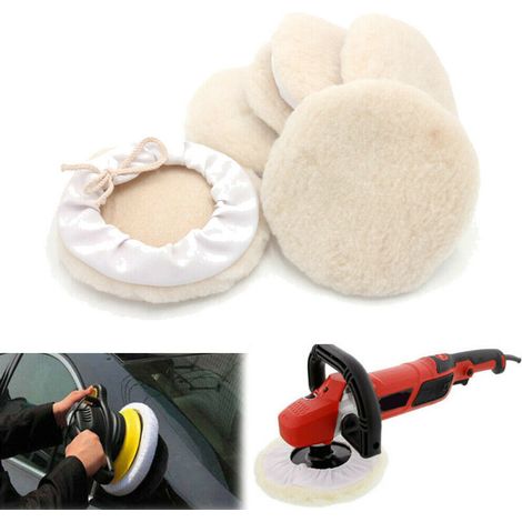 GARRYFIZH Kit de 6 tampons de polissage de 7 pouces pour capot de voiture, polisseuse en laine, pour réparation de carrosserie et perceuse. (1/5)
