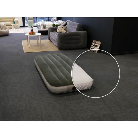 Pack matelas gonflable Downy gonfleur à pied 1 place Intex + Drap housse (1/5)