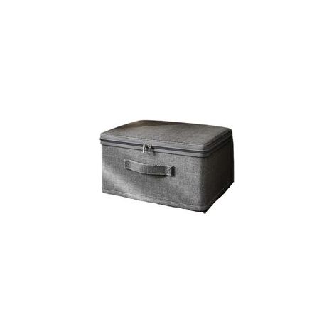 Kleideraufbewahrungsbox, extra große stapelbare Aufbewahrungsbox aus Canvas, multifunktionale Aufbewahrungsbox mit Deckel, Aufbewahrungsbox für Haushaltsgegenstände (40 x 30 x 21 cm) - Crezuo