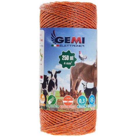 Filo Conduttore 250 MT 4 Mm² Per Recinto Elettrico Recinti Elettrici Recinti Elettrificati Recinzioni Elettrificate Per Animali Cani Mucche Cavalli Maiali Galline