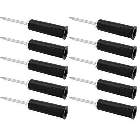 10 Stück Bananenstecker mit Bohrspitze, PVC-Optik, 2 mm auf 4 mm isolierte Adapterstifte für Multimeter, Schwarz