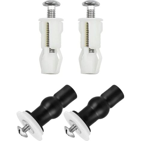 KZQ Juego de 4 tornillos de expansión para tapa de inodoro, fijaciones para bisagras de asiento de inodoro, juego de tornillos para asiento de inodoro, repuestos para tapa de inodoro. (1/4)