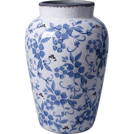 Vase Vintage Bleu et Blanc en Porcelaine pour décoration de Noël (1/5)