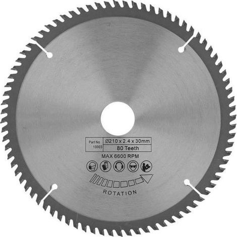 AIZ Kreissägeblatt 210 mm 80 Zähne 30 mm Bohrungsdurchmesser mit 3 O-Ringen (1/5)