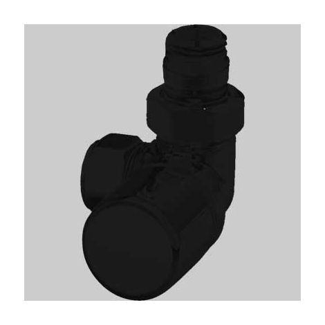 VALVOLA D'ARREDO AD ANGOLO TERMOSTATIZZABILE DX "HIGH STYLE B" - Nero Opaco 1/2 x 24-19