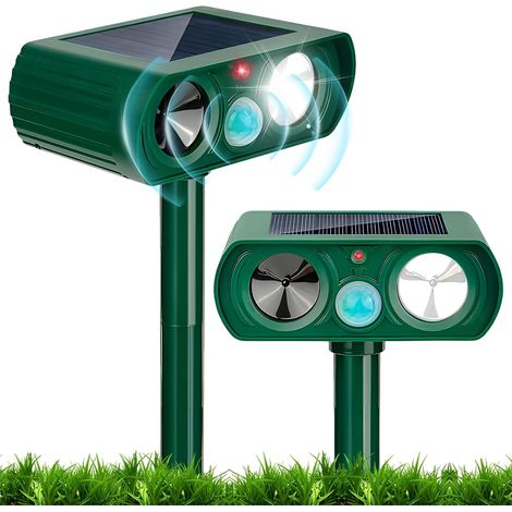 2 PCS Répulsif Animaux, Ultrason Solaire, Détecteur Mouvement, Étanche IP64, Jardin Extérieur (1/5)