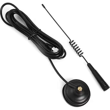 Antenne radio CB 27 MHz Mag1345 avec connecteur PL259, base magnétique et câble d'alimentation de 4 mètres. (1/5)