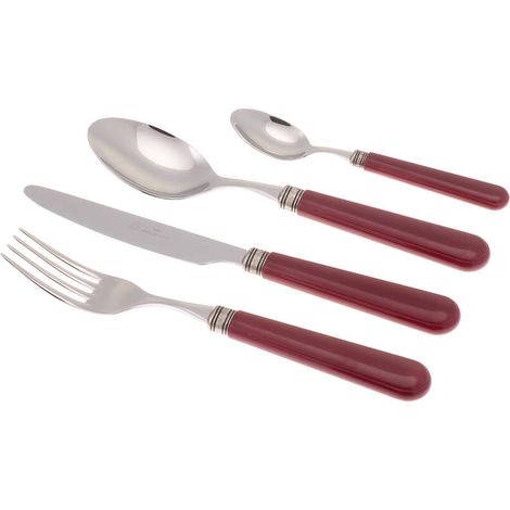Servizio Set di Posate 24 Pezzi in Acciaio Inox Rivadossi Sandro Mistral Bordeaux (1/2)