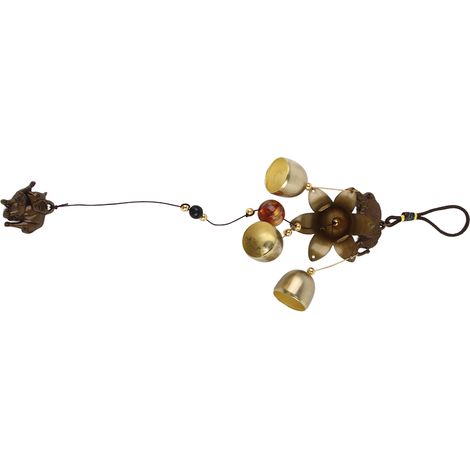 Carillon éolien rétro en alliage avec motif Pixiu et Qilin, décoration de bon augure pour les zones touristiques et les magasins, pendentif cloche en métal, motif Ruyi (de bon augure) et éléphant, car (1/3)