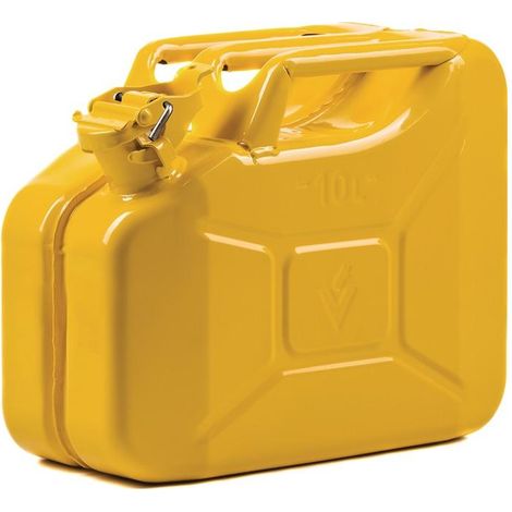 FP – Bidon de carburant 10l en tôle d'acier jaune zinc RAL 1018 – Dimensions L345 x l165 x H275 mm – Fermeture étanche pour transport sécurisé - dacier-L345xB165xH275mm (1/3)