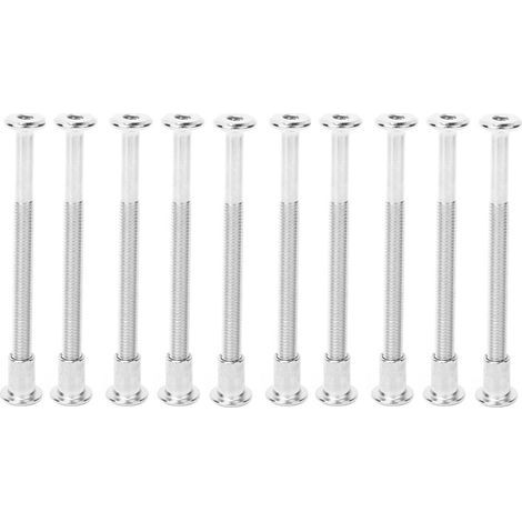 Kit de 10 paires d'écrous à douille hexagonale M6 x 80 mm en acier au carbone nickelé, 12mm (1/5)
