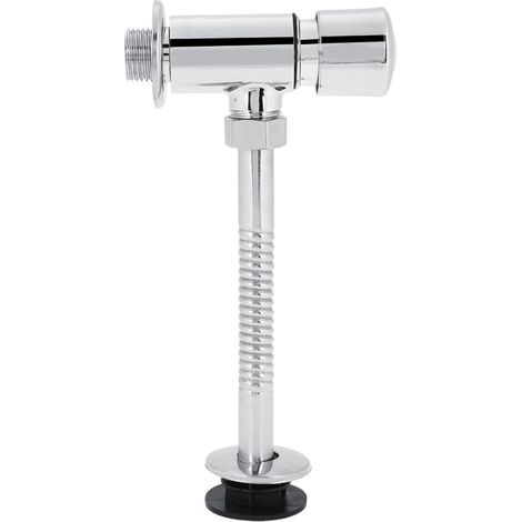 Vanne de Chasse d'eau pour Urinoir de Toilettes, Robinet De Vidange pour Urinoir en Alliage de Zinc avec Temporisation Fermeture Automatique Manuel appuyant sur l'outil de Chasse (1/5)