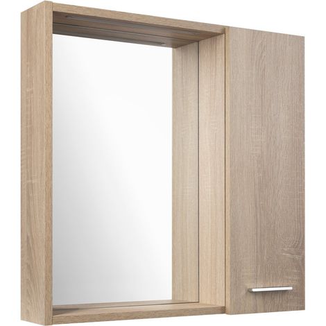ZOJA/KERAMIA FRESH STRIP armoire à glace avec éclairage LED, 60x60x14cm, droite, chêne platiné (1/3)