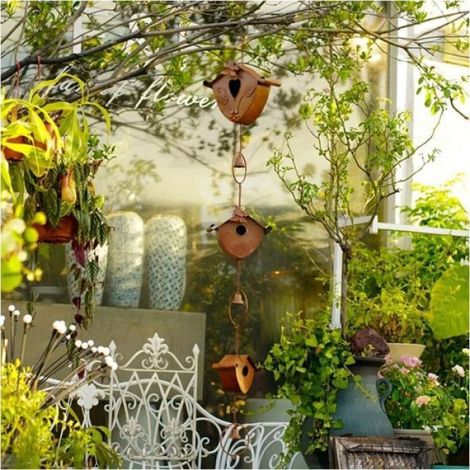 Chaine De Pluie - Fonte - Pour Nichoirs Et Gouttières Extérieures - 200 Cm - Décorative Et Fonctionnelle - 1 Pièce (1/5)