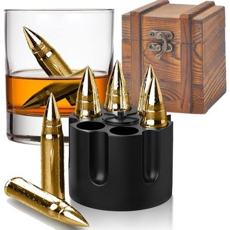 Cubetti di ghiaccio riutilizzabili, pietre per whisky, cubetti di ghiaccio in acciaio inossidabile con tecnologia di raffreddamento avanzata, ideali per whisky, vodka, liquori, vino e feste di complea (1/5)