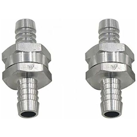 BRAVIX Clapet anti-retour Vanne de carburant en aluminium, clapet anti-retour à essence diesel (10 mm 2 pièces) pour système de carburant à carburateur à faible concentration, clapet anti-retour pour (1/4)