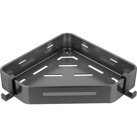 Scaffale doccia ad angolo nero senza foratura, supporto per bagno, cucina, toilette (1/4)