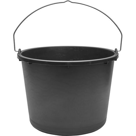 Garronda Baueimer 10 Pack 12 L – robuster Mörteleimer aus recyceltem Kunststoff mit Metallhenkel, stabiler Putzeimer und Maurerkübel für Baustelle, Garten und Haushalt GD-0168