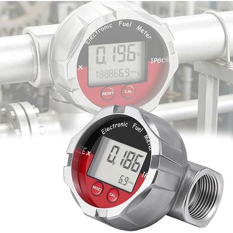 Flow meter, Digital Electronic LCD 1 Inch Stainless Steel Turbine Meter For Water Measurement Gasoline Kerosene Oil And Other Liquids Range 10-100L/Min (1/5)