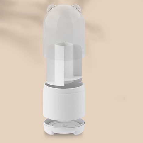 Kosmetikaufbewahrungsbox, drehbare, staubdichte Aufbewahrungsröhre für Make-up-Pinsel, Stiftehalter für den Schminktisch, Lippenstift- und Lidschattenhalter, weiß (1/5)