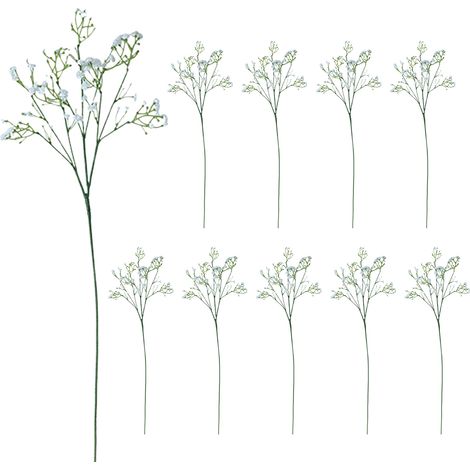 10 Artificial Gypsophila Flowers Faux Babys Breath Bouquet for DIY Wedding Bouquets Crown Party Hotel Table Home Decor (1/4)