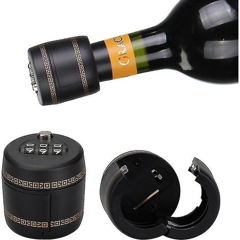 Cadenas antivol pour bouteille de vin, cadenas à code à trois chiffres, verrou de bouchon de bouteille de vin (1/5)