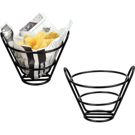 Support à collation porte-frites Porte-cornet frites Robuste et facile à nettoyer et très approprié pour les fêtes de famille les pique-niques dans le jardin et les activités de plein air 2 pièces (1/4)